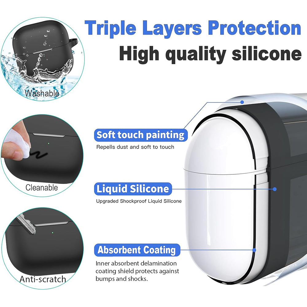 Techsuit Silicone -suojakotelo Huawei FreeClip 2:lle, Musta