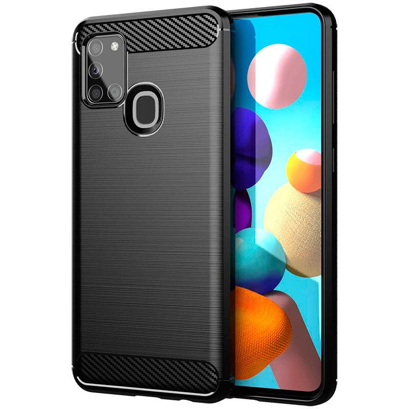 Kotelo Samsung Galaxy A21s A217, Forcell, hiili, musta
