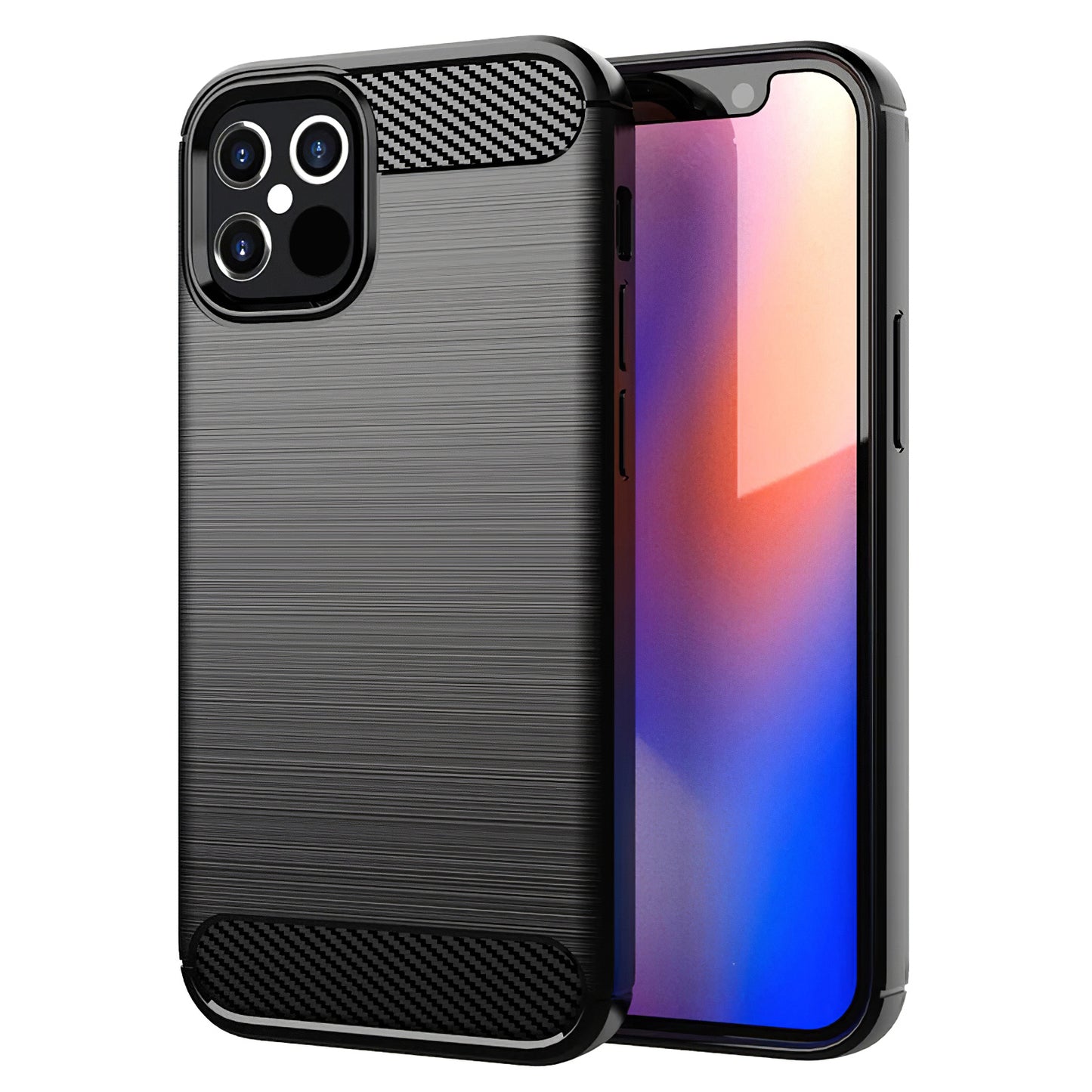 Kuori Apple iPhone 12 / 12 Pro, OEM, Hiili, Musta