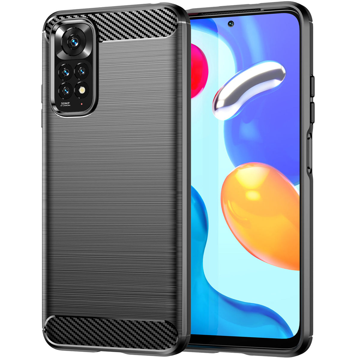 Kuori Xiaomi Redmi Note 11S / Note 11:lle, Hiilikuitu, Musta