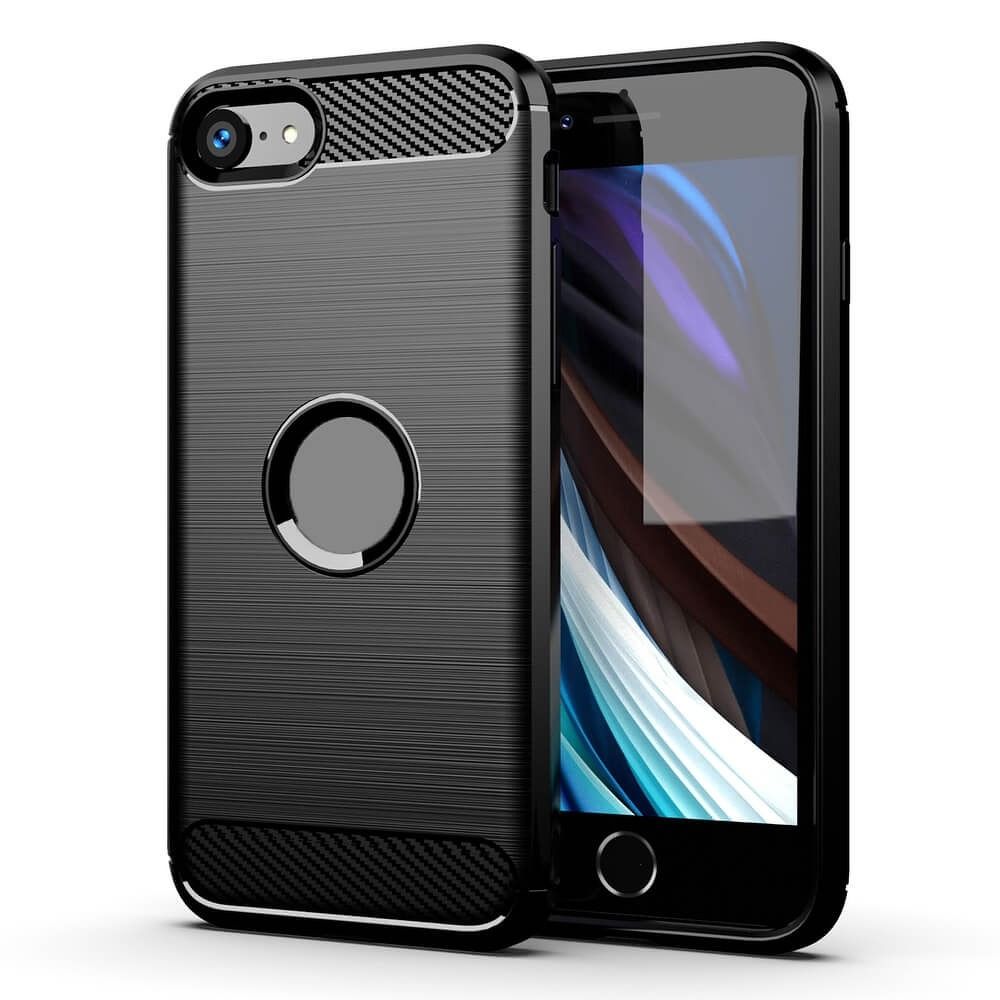 Kuori Apple iPhone SE (2022) / SE (2020) / 8, Forcell, Hiili, Musta