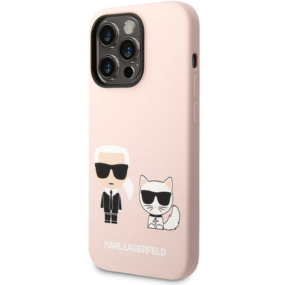 MagSafe-kotelo Apple iPhone 14 Prolle, Karl Lagerfeld, Silicone Body Karl & Choupette, Pinkki