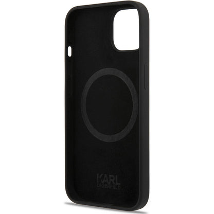 MagSafe Case for Apple iPhone 14 Plus, Karl Lagerfeld, Karl & Choupette Silicone, Black