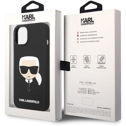 MagSafe-kuori Apple iPhone 14 Plusille, Karl Lagerfeld, Liquid Silicone Karl Head, Musta