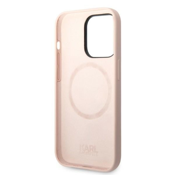 MagSafe-kotelo Apple iPhone 14 Prolle, Karl Lagerfeld, Silicone Body Karl & Choupette, Pinkki