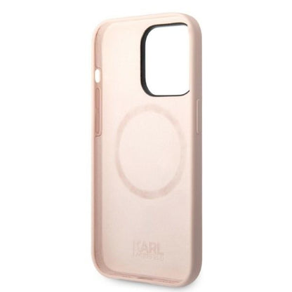MagSafe-kotelo Apple iPhone 14 Prolle, Karl Lagerfeld, Silicone Body Karl & Choupette, Pinkki