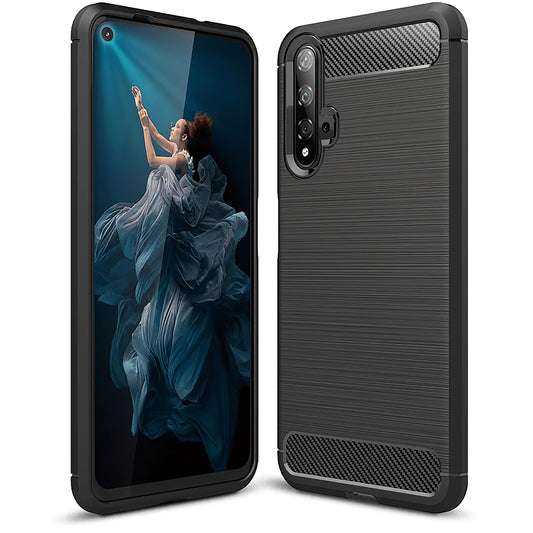 Kuori Huawei nova 5T / Honor 20:lle, OEM, Hiili, Musta