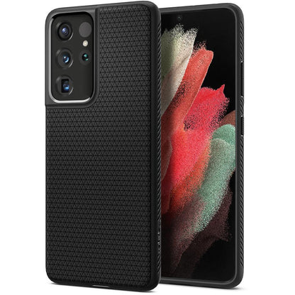 Laukku Samsung Galaxy S21 Ultra 5G G998, Spigen, Liquid Air, musta SPN1456BLK SPN1456BLK SPN1456BLK