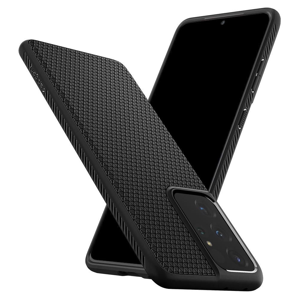 Laukku Samsung Galaxy S21 Ultra 5G G998, Spigen, Liquid Air, musta SPN1456BLK SPN1456BLK SPN1456BLK