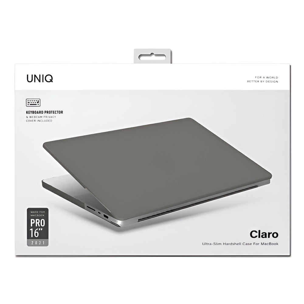 UNIQ Claro -kotelo Apple MacBook Pro 16 tuumaa (2026) / (2024) / (2023) / (2021), Harmaa Matta