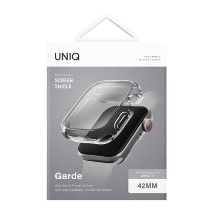 UNIQ Garde -kuori Apple Watch Series 11 42 mm:lle, läpinäkyvä