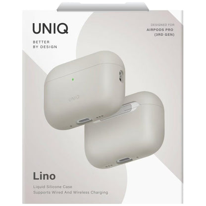 UNIQ Lino -kuori Apple AirPods Pro 3:lle, beige