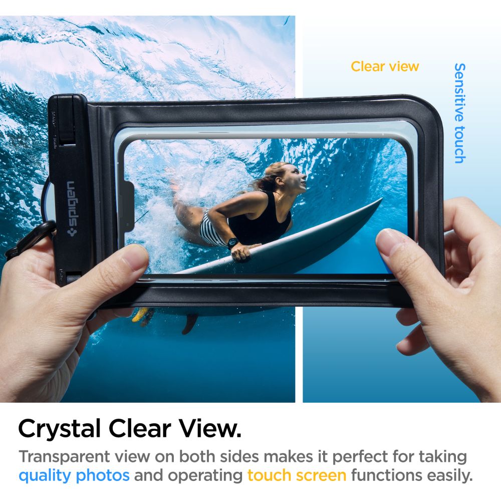 Universal Waterproof Case for Phone max. 3.5inch - 7inch, Spigen, A601, Set of 2 pieces, Black AMP04523
