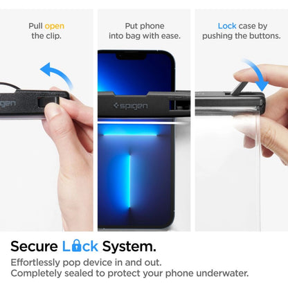 Vedenkestävä yleiskotelo puhelimelle max. 8.2 tuumaa, Spigen, A601, Läpinäkyvä