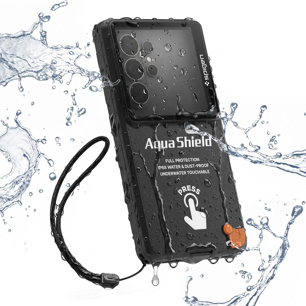 Spigen Universal Waterproof Case, Aqua Shield A604, Musta ACS11675