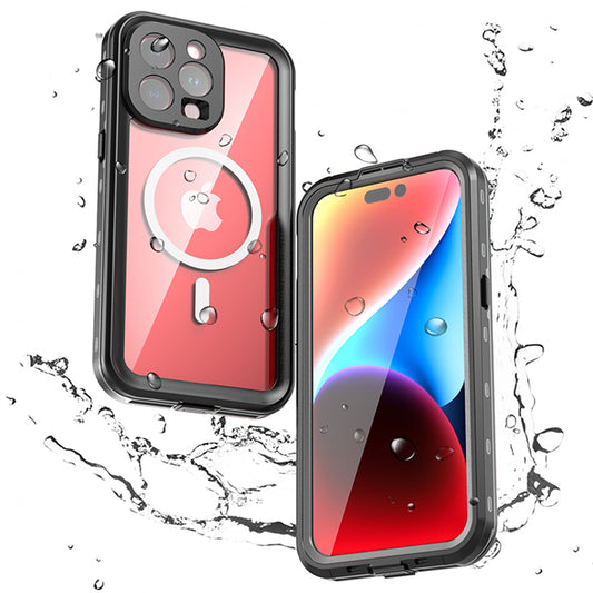 Waterproof MagSafe -kuori Apple iPhone 15 Pro Maxille, ShellBox, Musta