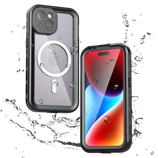 Vedenpitävä MagSafe-kuori Apple iPhone 15:lle, ShellBox, Musta