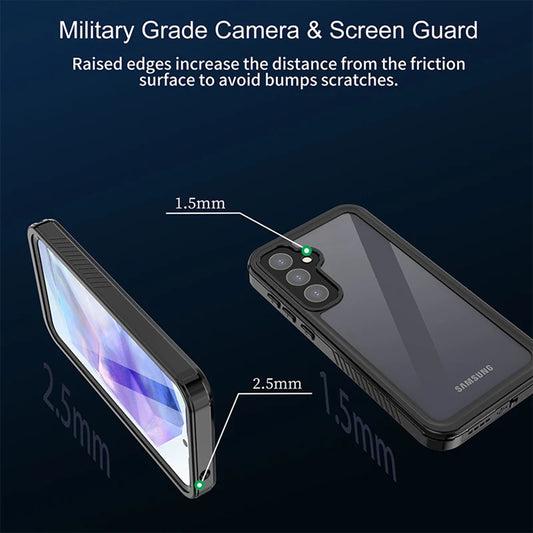 Vedenpitävä suojakuori Samsung Galaxy A55 5G A556:lle, ShellBox, Musta