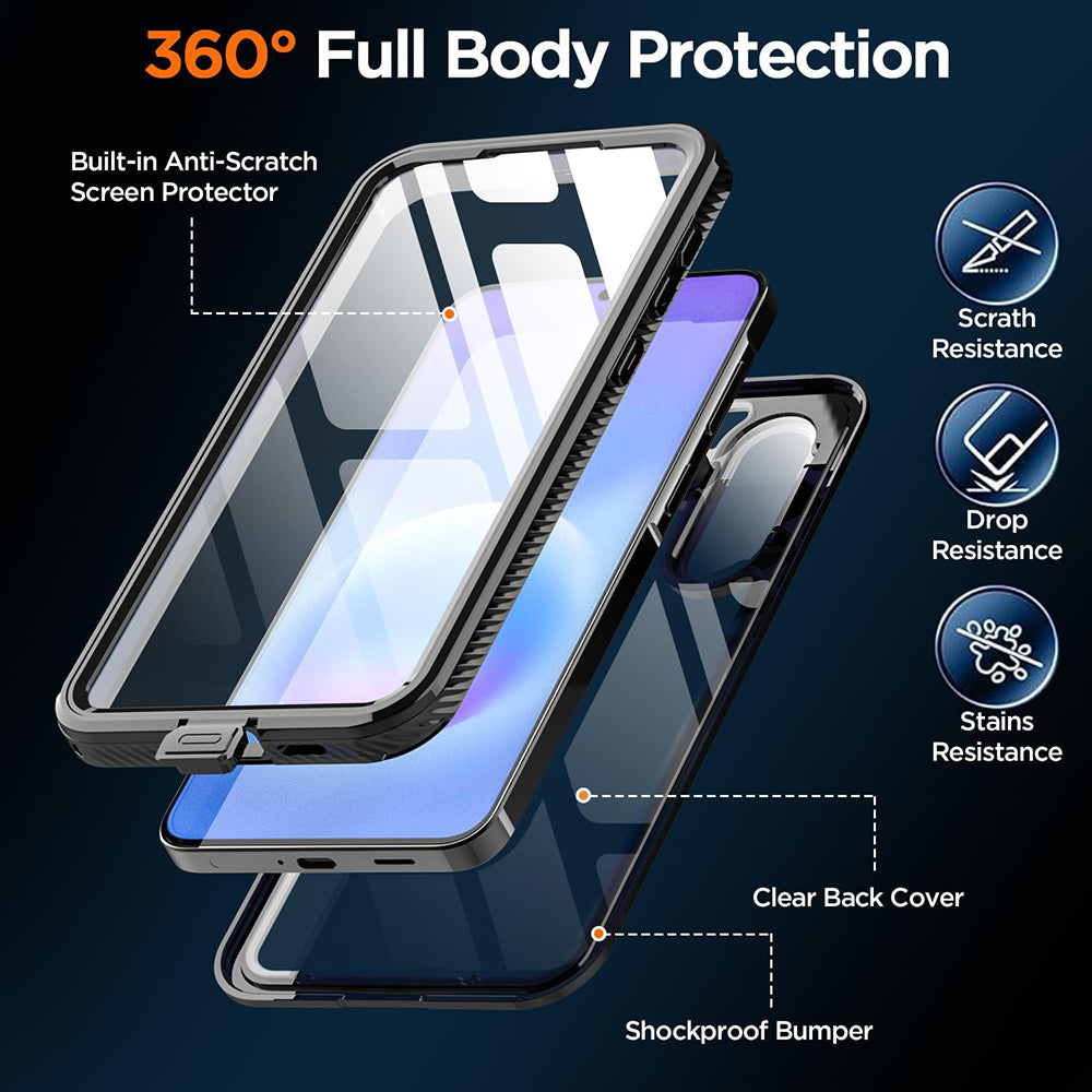 Vedenpitävä suojakuori Samsung Galaxy A57 5G:lle, ShellBox, musta