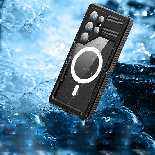Waterproof Case for Samsung Galaxy S24 Ultra S928, ShellBox, Black