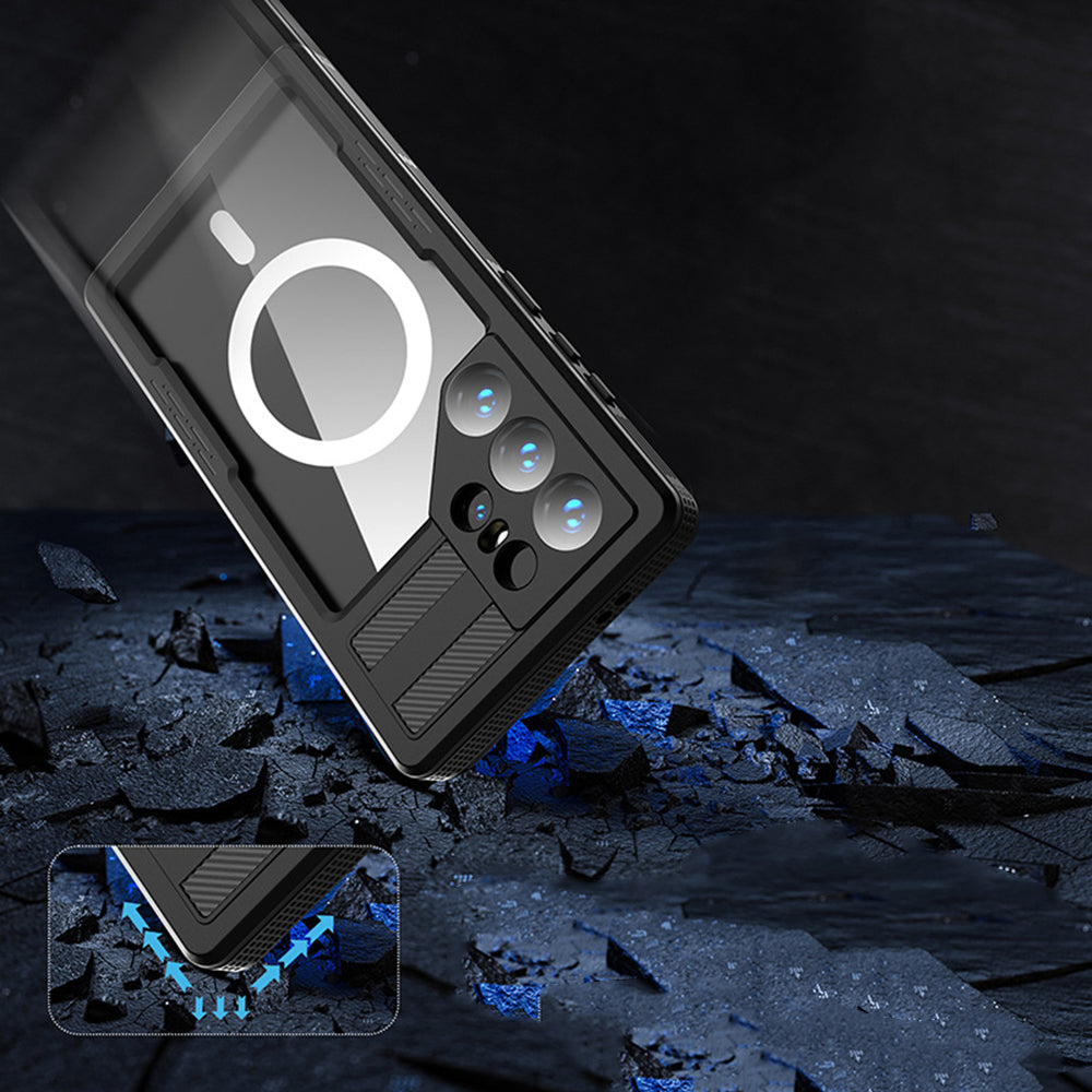 Vedenpitävä suojakuori Samsung Galaxy S24 Ultra S928:lle, ShellBox, Musta