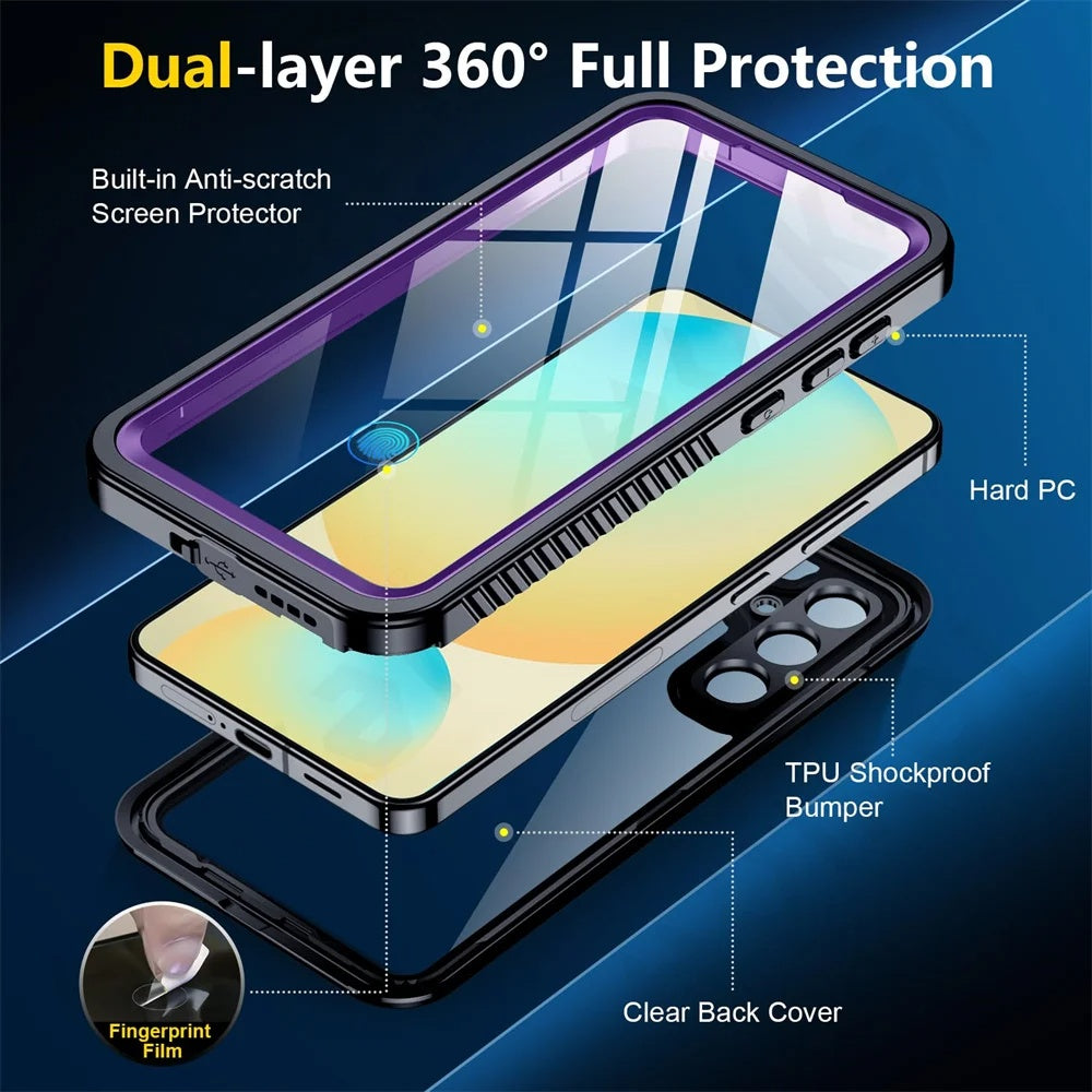 Vedenpitävä suojakuori Samsung Galaxy S25+ S936:lle, ShellBox, Musta