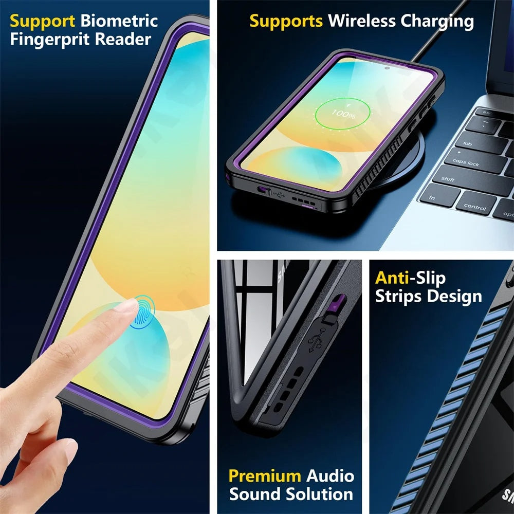 Vedenpitävä suojakuori Samsung Galaxy S25 S931:lle, ShellBox, Musta
