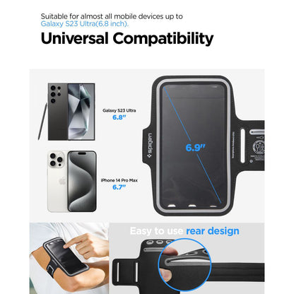Vedenpitävä universaali suojakuori puhelimelle max. 6,9 tuumaa, Spigen, Dynamic Shield, Musta AMP07187