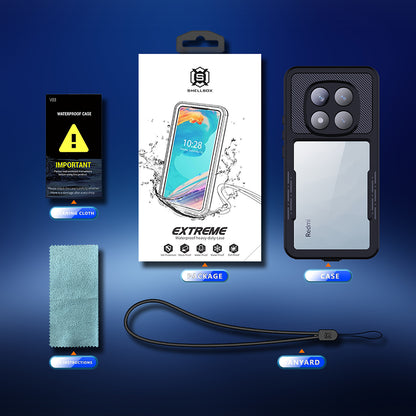 Vedenpitävä suojakuori Xiaomi Poco X7 / Redmi Note 14 Pro 5G:lle, ShellBox, Musta