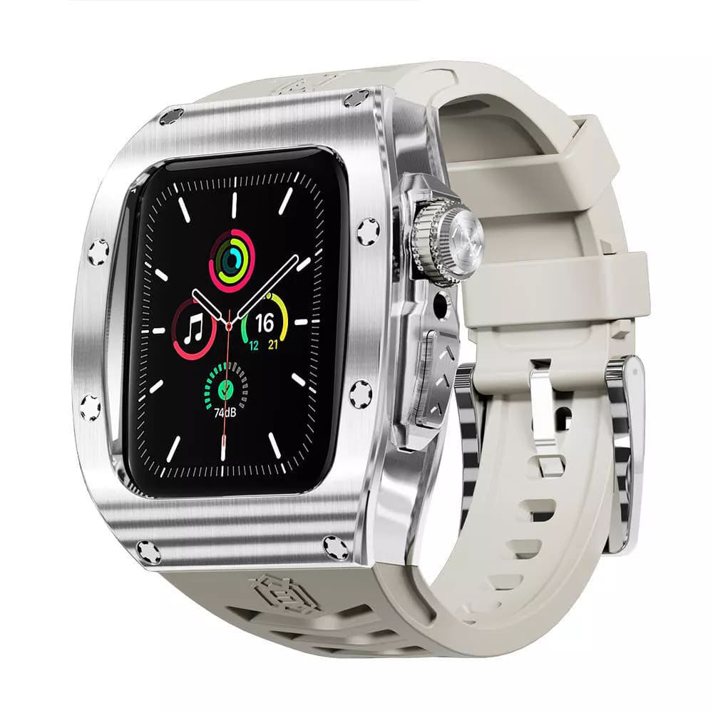 Vedenpitävä ShellBox-kotelo Apple Watch 45mm -sarjalle, Hopeanvärinen