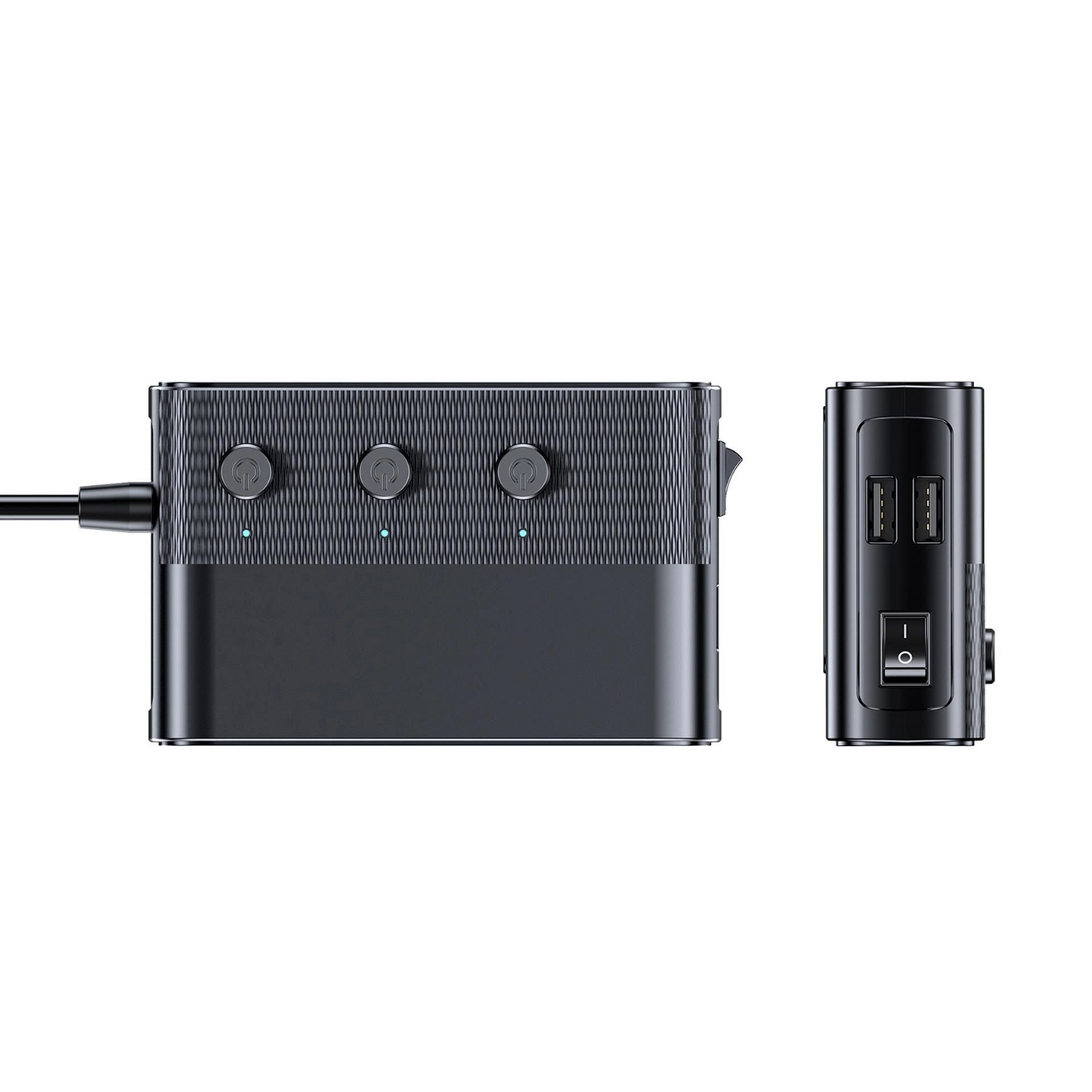 Autojen laturi 3MK Power Splitter, 120W, 3A, 3 x USB-A - 1 x USB-C - 3 x Tupakansytyttimen jatke, Musta