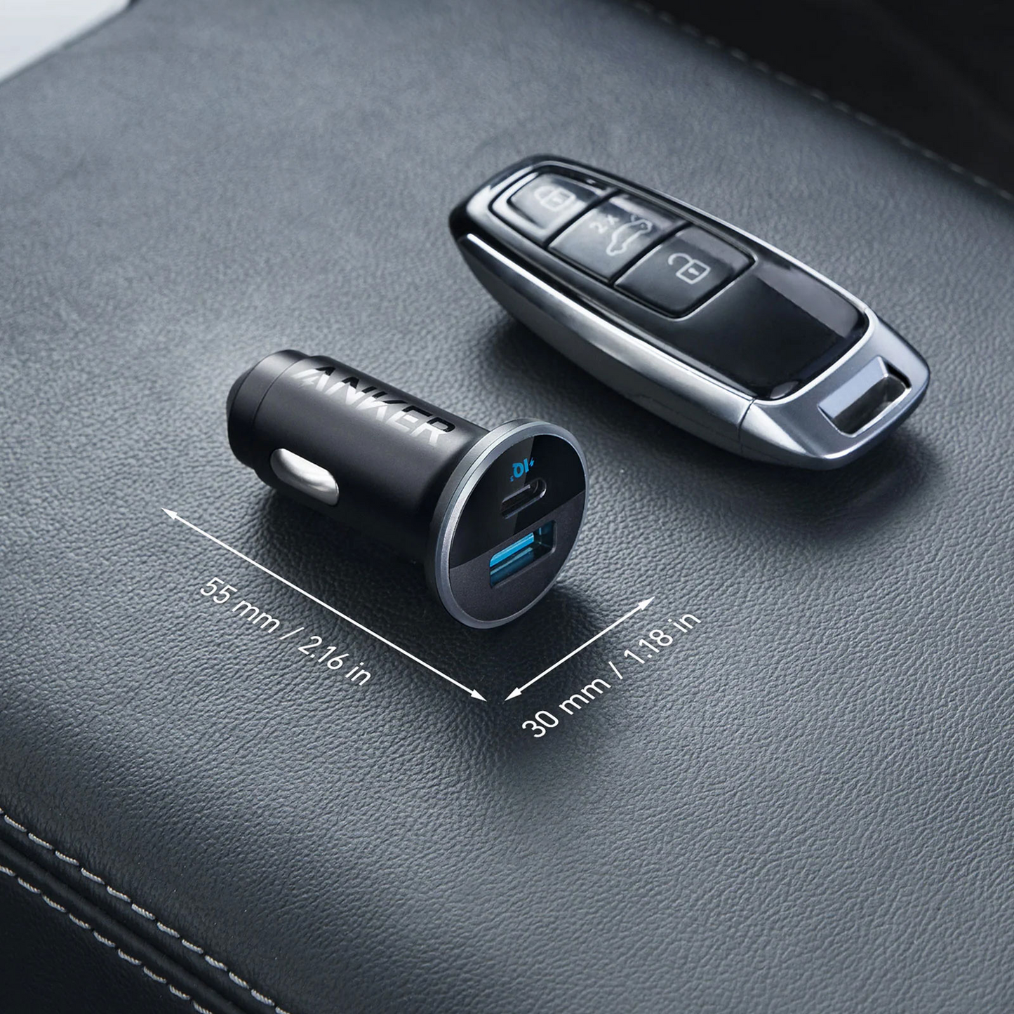 Anker 323 autolaturi, 52,5W, 3A, 1 x USB-A - 1 x USB-C, Musta, Uudelleenpakattu A2735G11