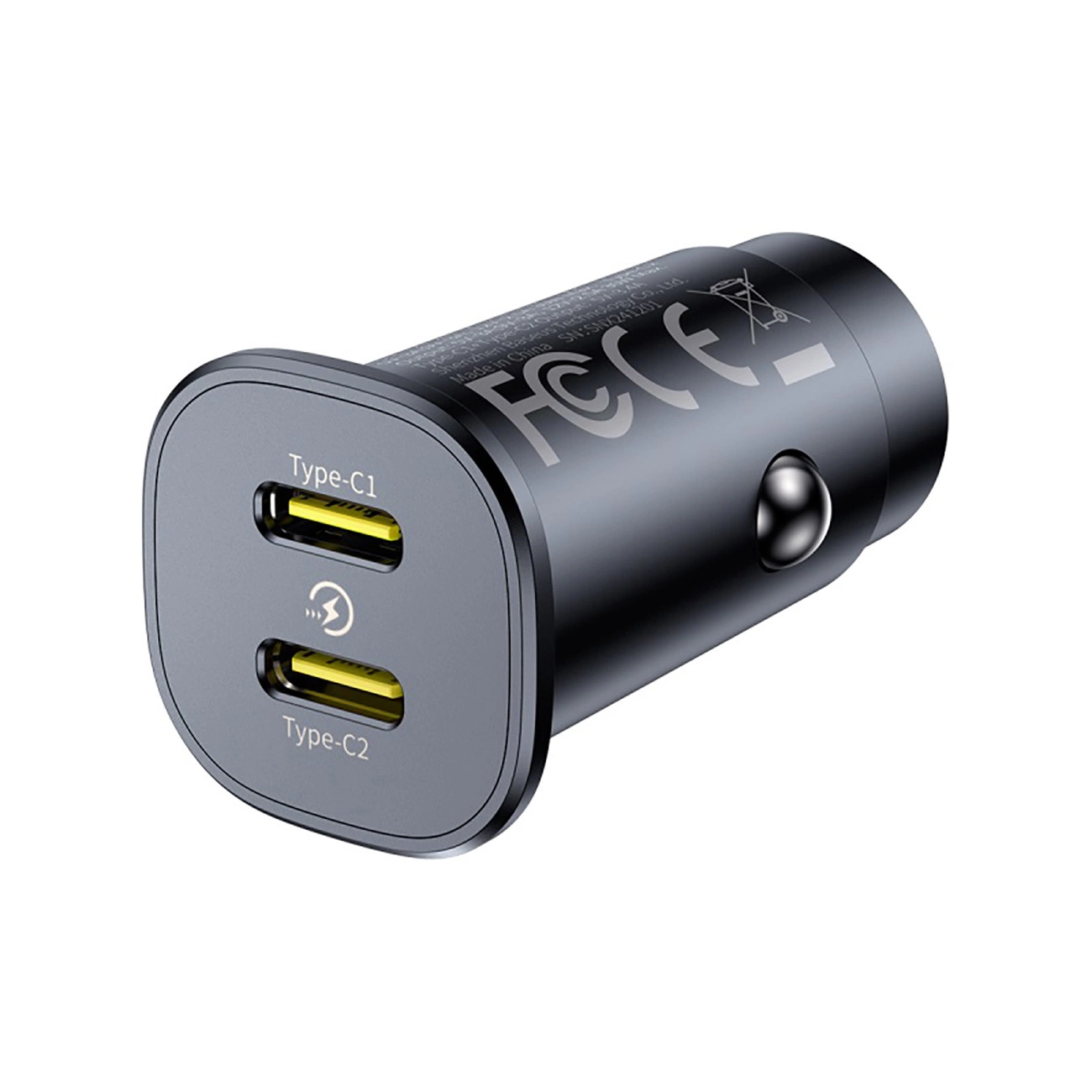 Baseus GoTrip -autolaturi, 30W, 3A, 2 x USB-C, Musta