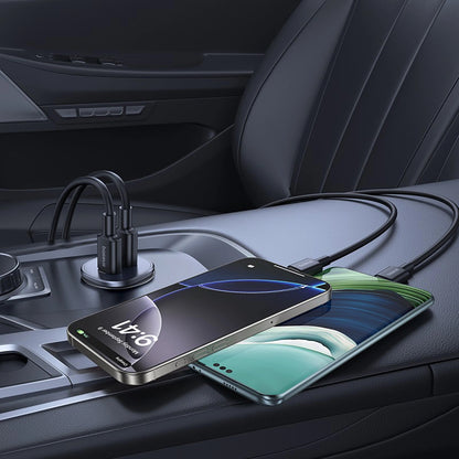 Baseus GoTrip -autolaturi, 30W, 3A, 1 x USB-A - 1 x USB-C, Musta