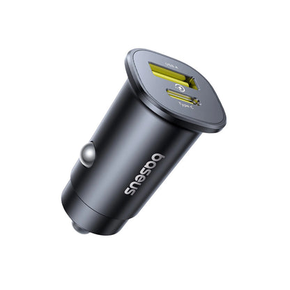 Baseus GoTrip -autolaturi, 30W, 3A, 1 x USB-A - 1 x USB-C, Musta