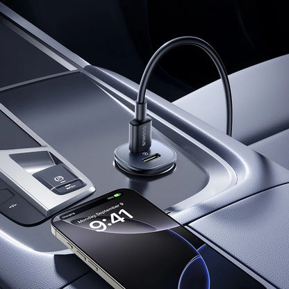 Baseus GoTrip -autolaturi, 30W, 3A, 2 x USB-C, Musta