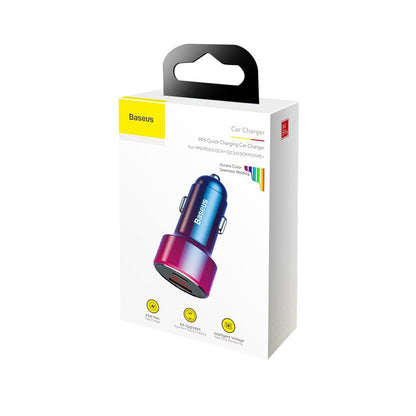Baseus Magic Display Series -autolaturi, 45W, 5A, 1 x USB-A - 1 x USB-C, monivärinen CCMLC20C-09