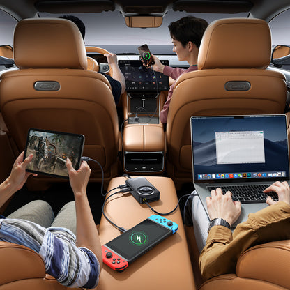Autojen laturi Baseus PrimeTrip VW1, 105W, 3A, 3 x USB-A - 2 x USB-C, Musta C00069000121-00