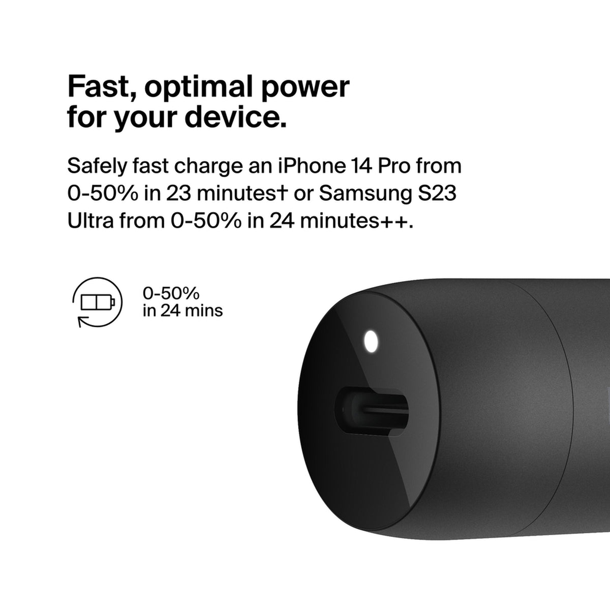 Belkin BoostCharge autolaturi, 30W, 3A, 1 x USB-C, Musta CCA004btBK