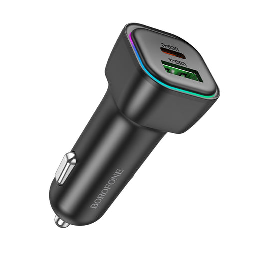 Autolaturi Borofone BZ28A Trophie, 30W, 3A, 1 x USB-A - 1 x USB-C, Musta