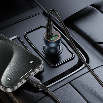 Autolaturi Borofone BZ32B Fresh, 48W, 3A, 1 x USB-A - 1 x USB-C, Harmaa