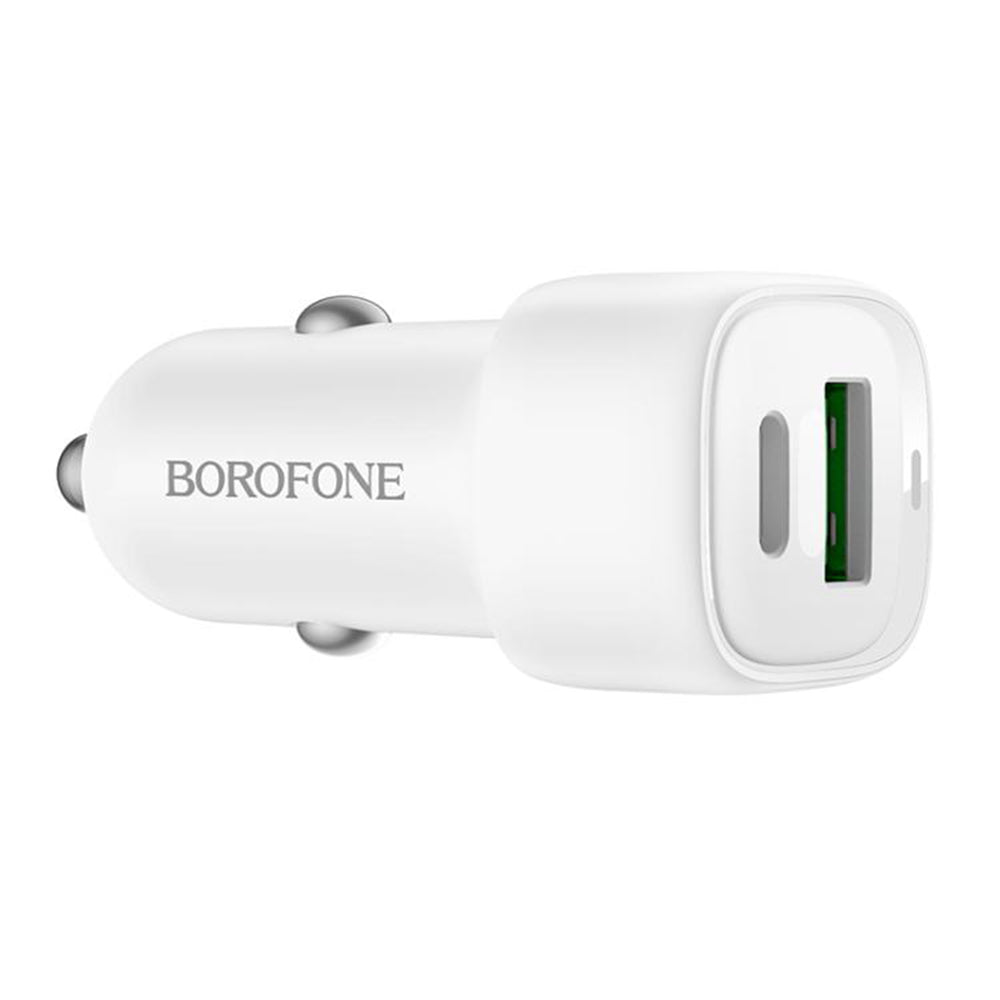 Autolaturi Borofone BZ34B Cloud, 20W, 3A, 1 x USB-A - 1 x USB-C, Valkoinen