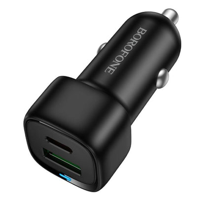 Autolaturi Borofone BZ34B Cloud, 38W, 3A, 1 x USB-A - 1 x USB-C, Musta