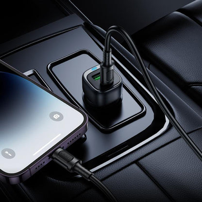 Autolaturi Borofone BZ34B Cloud, 38W, 3A, 1 x USB-A - 1 x USB-C, Musta