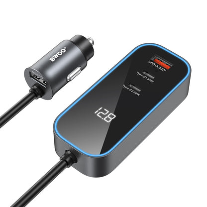 BWOO CC107 Autolaturi, 120W, 3A, 2 x USB-A - 2 x USB-C, Musta