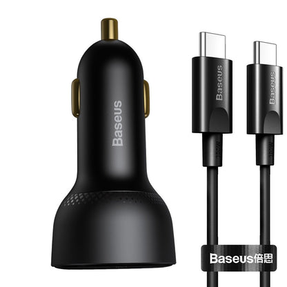 Auto USB-C -kaapelin Baseus Superme -laturi, 100W, 5A, 1 x USB-A - 1 x USB-C, Musta TZCCZX-01