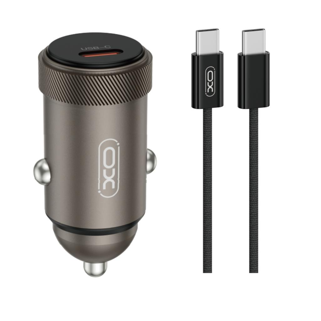 Autolaturi USB-C-kaapelilla XO Design CC70, 30W, 3A, 1 x USB-C, Musta