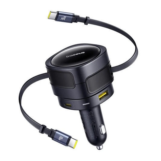 Baseus Enjoyment Max -autolaturi USB-C-kaapelilla, 90 W, 1 x USB-A – 1 x USB-C, musta C00035507121-03
