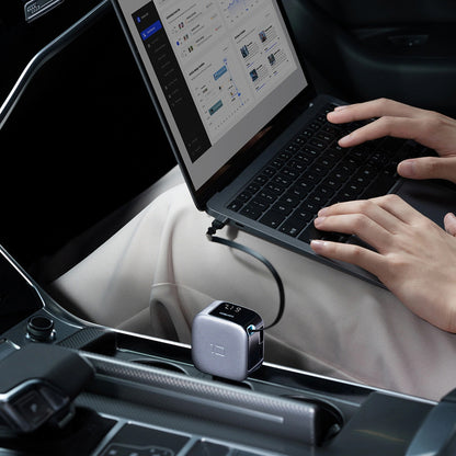Autolaturi USB-C-kaapelilla Cuktech CC903P Näyttö, 100W, 5A, 1 x USB-A - 1 x USB-C, Harmaa