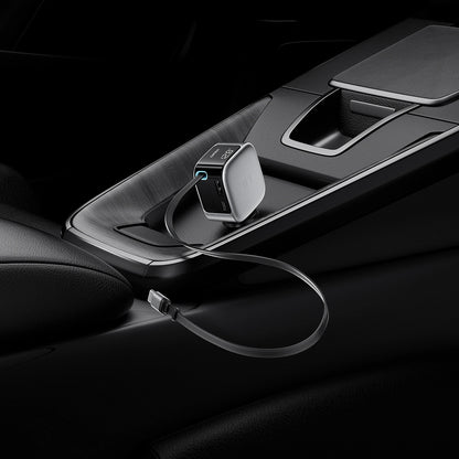 Autolaturi USB-C-kaapelilla Cuktech CC903P Näyttö, 100W, 5A, 1 x USB-A - 1 x USB-C, Harmaa